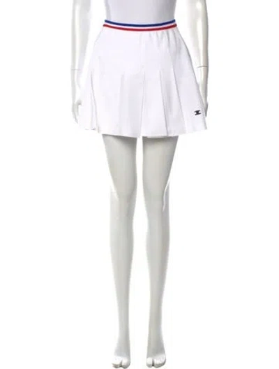 Pre-owned Celine Pleated Accents Mini Skirt In White