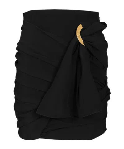 Celine Pleated Midi Skirt In Black