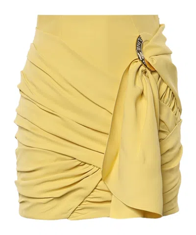 Celine Pleated Midi Skirt In Yellow
