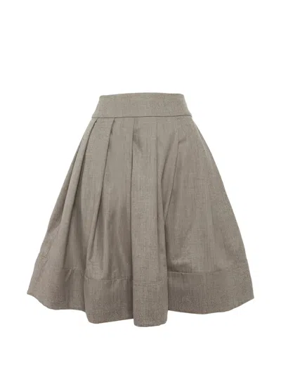 Pre-owned Celine Pleated Mini Skirt In Gray