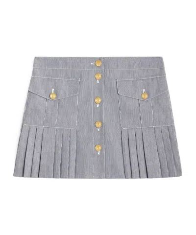 Celine Pleated Miniskirt In Gray