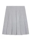 Celine Pleated Skirt In Cashmere Natté In Grey