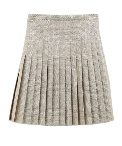 Celine Pleated Skirt In Nude