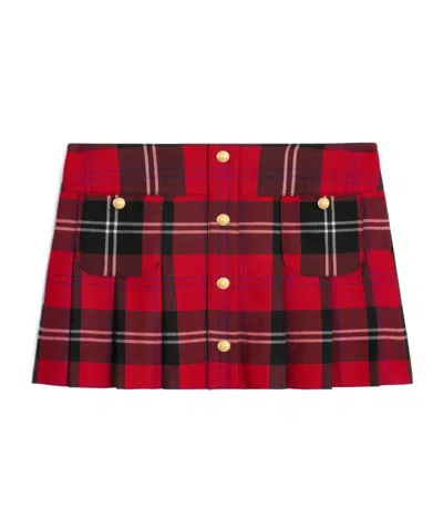 Celine Pleated Skirt In Red