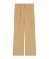 Celine Pleated Trousers In Cotton Canvas In Brown