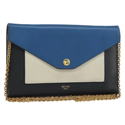 Pre-owned Celine Pocket Envelope Wallet On Chain Leather Multicolour Leather Clutche & Pouche Bag ()