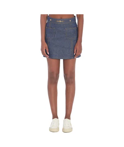 Celine Pocket Skirt In Brown