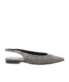 Celine Women Alma Triomphe Slingback Ballerina In Gray