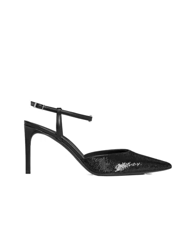Celine Pointed High-heeled Sandals In Black