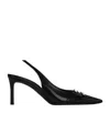 Celine Alma Triomphe Slingback In Glossy Calfskin In Black