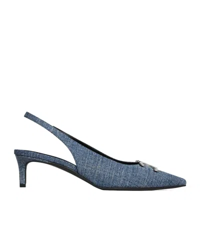 Celine Pointed High-heeled Sandals In Blue