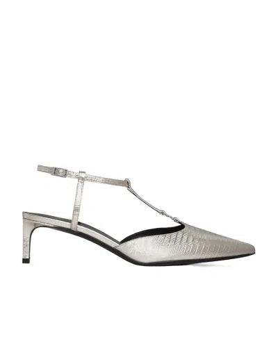 Celine Pointed Low-heeled Shoes In Gray