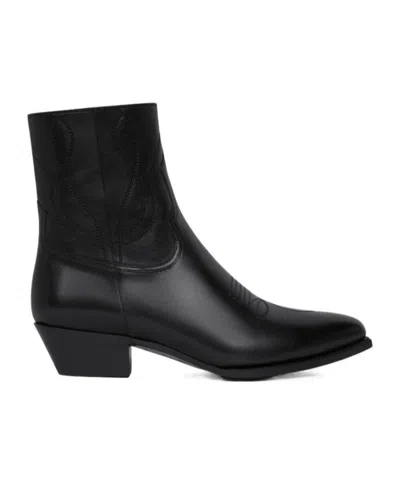 Celine Pointed Short Boots In Black