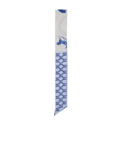 Celine Pointed Silk Scarf In Blue