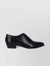 Celine Pointed Toe Lace Shoes With Perforated Detailing In Black