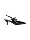 Celine Céline Pointed Toe Slingback Pumps With Dual Adjustable Straps In Black