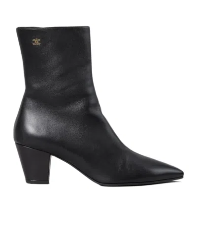 Celine Pointed-toe Ankle Boots In Black