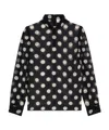 Celine Polka-dot Lapel Blouse In Black