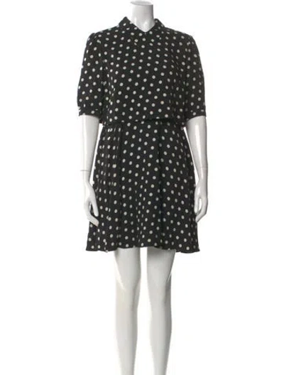 Pre-owned Celine Polka Dot Midi Length Dress In Black