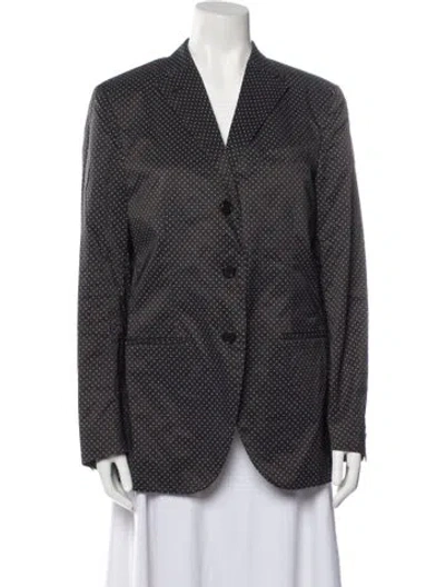 Pre-owned Celine Polka Dot Print Blazer In Black