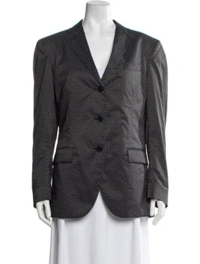 Pre-owned Celine Polka Dot Print Blazer In Grey