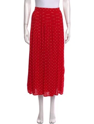 Pre-owned Celine Polka Dot Print Long Skirt In Red