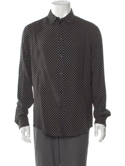 Pre-owned Celine Polka Dot Print Long Sleeve Shirt In Gray