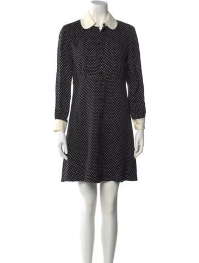 Pre-owned Celine Polka Dot Print Mini Dress In Black