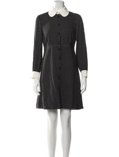 Pre-owned Celine Polka Dot Print Mini Dress In Black/blue