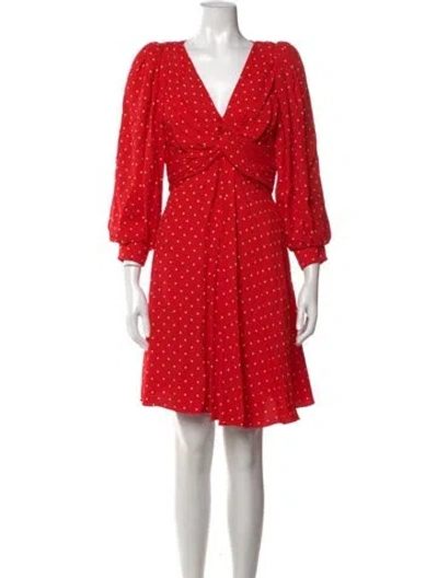 Pre-owned Celine Polka Dot Print Mini Dress In Red