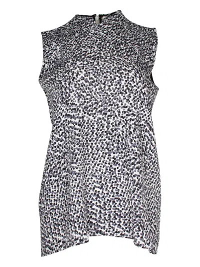 Pre-owned Celine Polka-dot Sleeveless Top In Gray