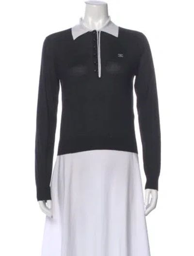 Pre-owned Celine Polo Cashmere Sweater In Black