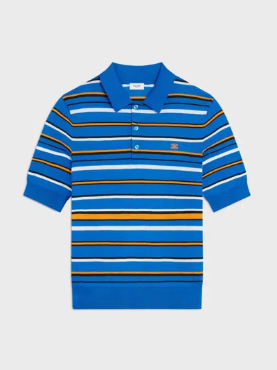 Celine Polo Shirt Men  In Blue