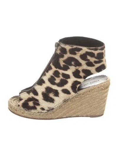 Pre-owned Celine Ponyhair Animal Print Espadrilles In Brown
