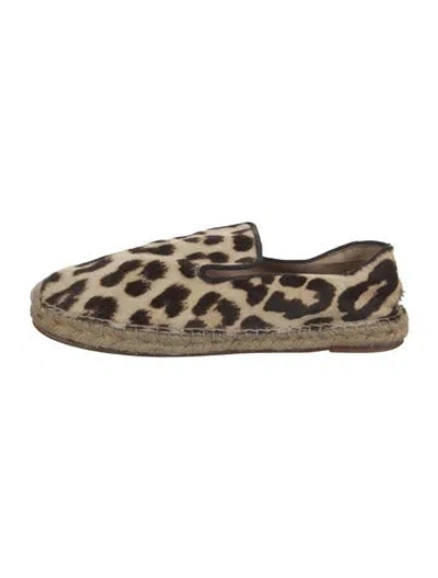 Pre-owned Celine Ponyhair Animal Print Espadrilles In Neutral