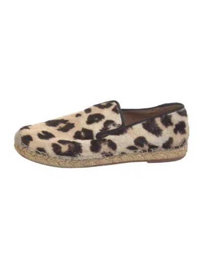 Pre-owned Celine Ponyhair Animal Print Espadrilles In Neutrals