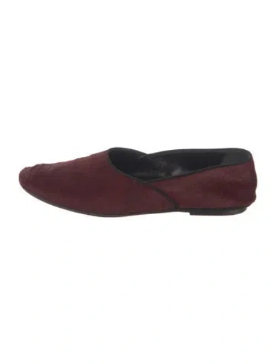Pre-owned Celine Ponyhair Animal Print Loafers In Red