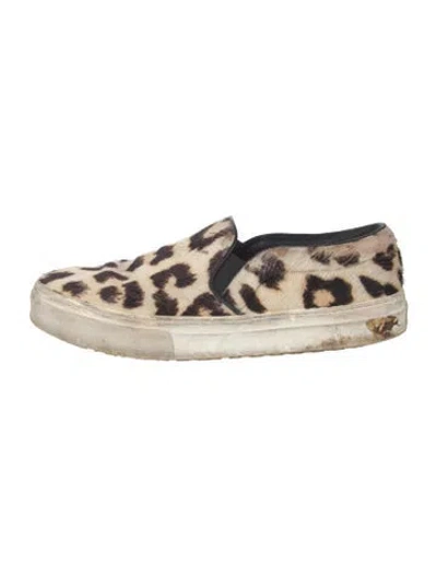 Pre-owned Celine Ponyhair Animal Print Sneakers In Neutral
