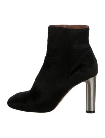 Pre-owned Celine Ponyhair Boots In Black