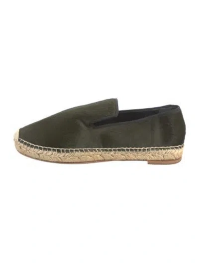 Pre-owned Celine Ponyhair Espadrilles In Green
