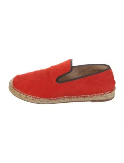 Pre-owned Celine Ponyhair Espadrilles In Orange