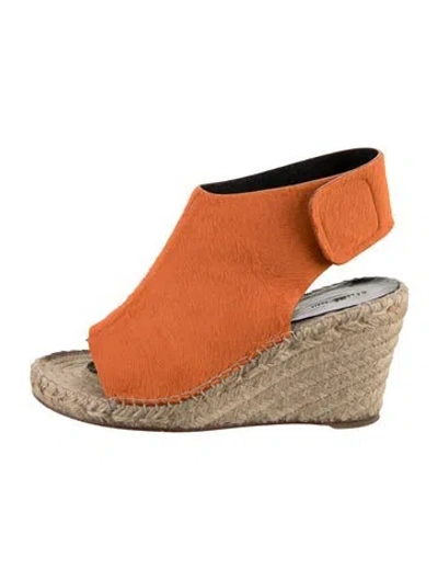 Pre-owned Celine Ponyhair Espadrilles In Orange