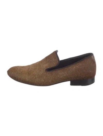 Pre-owned Celine Ponyhair Loafers In Brown