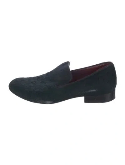 Pre-owned Celine Ponyhair Loafers In Green