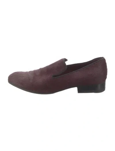 Pre-owned Celine Ponyhair Loafers In Purple