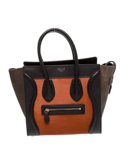 Pre-owned Celine Ponyhair Luggage Mini In Brown