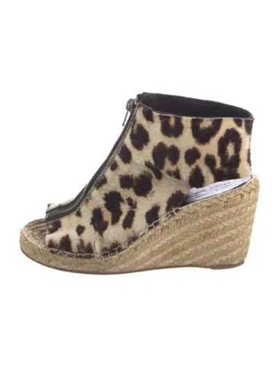 Pre-owned Celine Ponyhair Printed Espadrilles In Brown