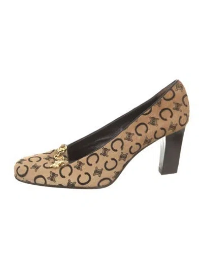 Pre-owned Celine Ponyhair Printed Pumps In Black