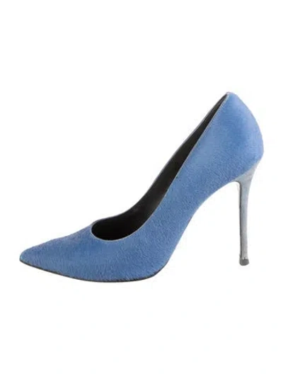 Pre-owned Celine Ponyhair Pumps In Blue