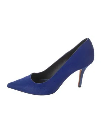 Pre-owned Celine Ponyhair Pumps In Blue